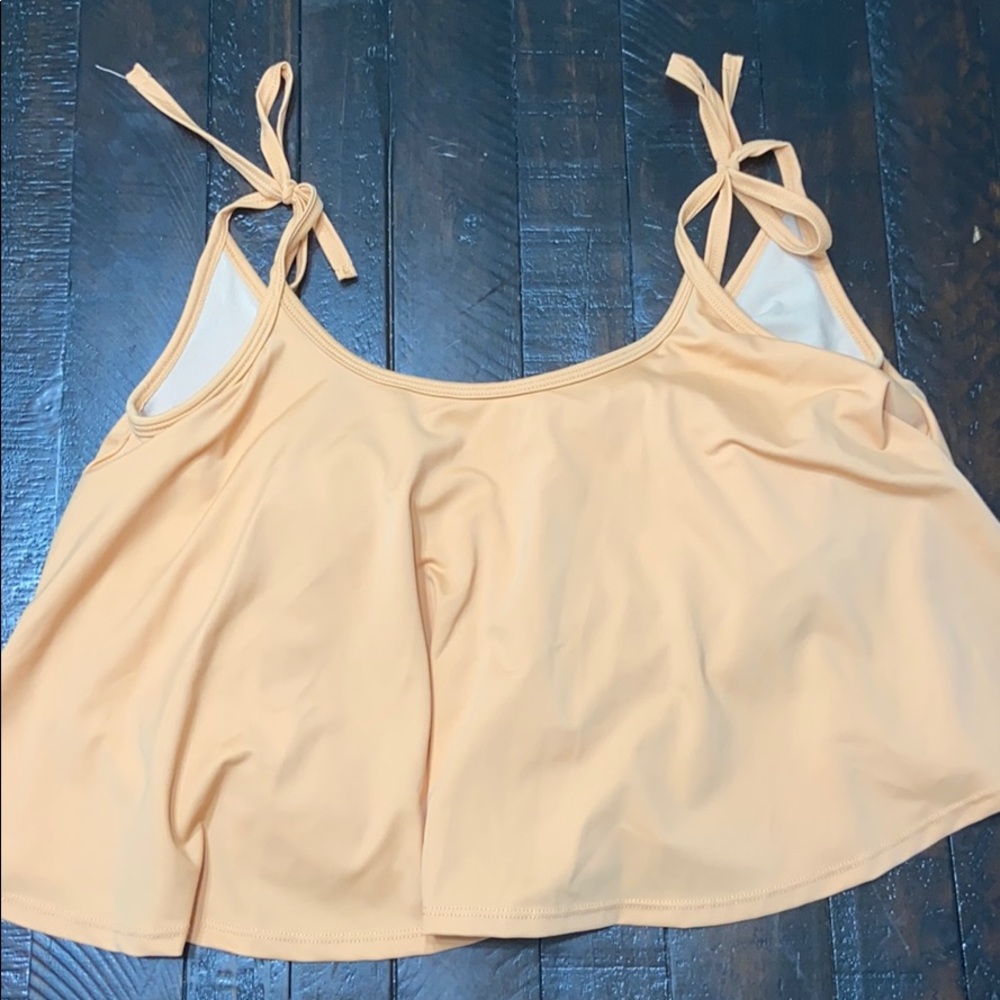 EUC Large Golden Kortni Jeane Swing Swim Top